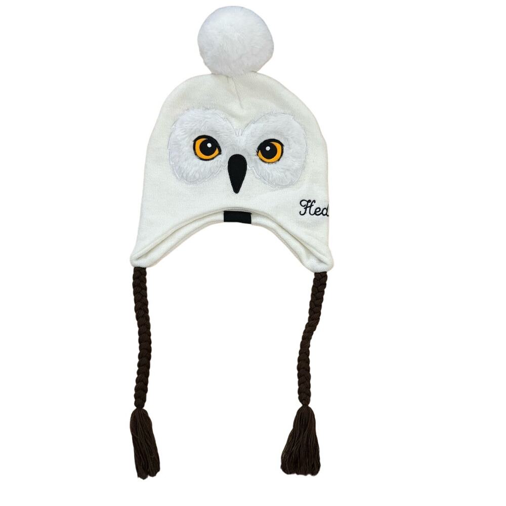 White Owl Pom-Pom Earflap Hat